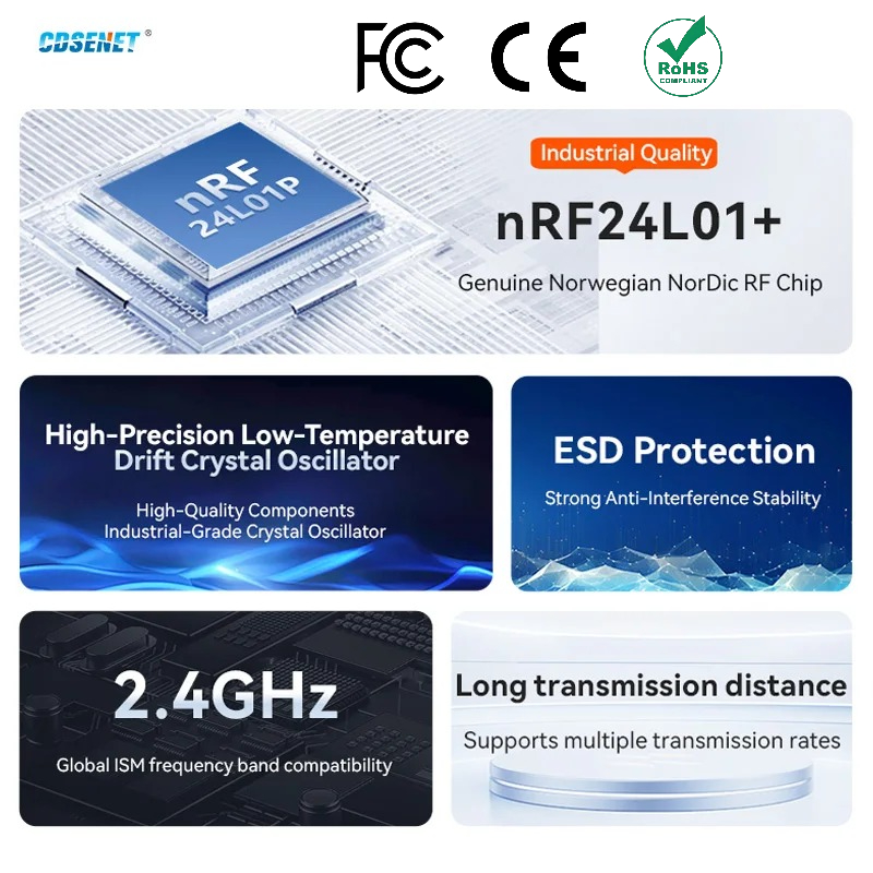 2pcs nRF24L01+ PA LNA 2.4GHz W - огляд і ціна Nrf24L01