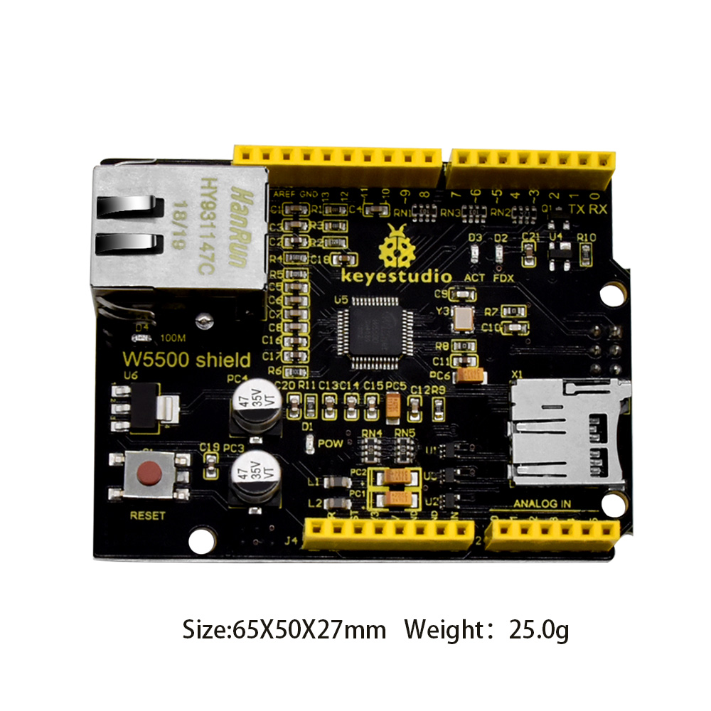Keyestudio W5500 Ethernet Shie - огляд і ціна Ethernet W5500