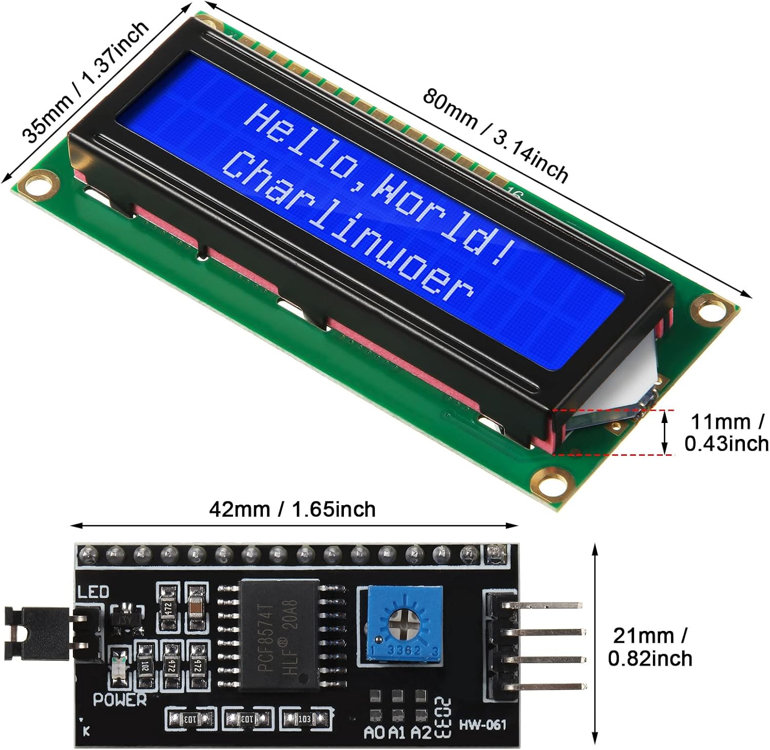 1Set 1602 LCD 20*4 Blue Screen - огляд і ціна Lcd 1602