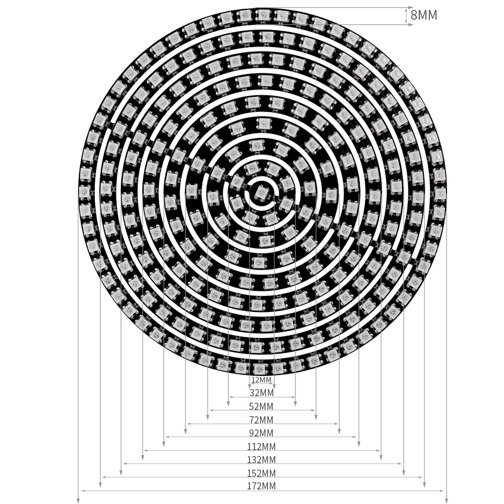 WS2812B RGBIC LED Ring Individ - огляд і ціна Neopixel