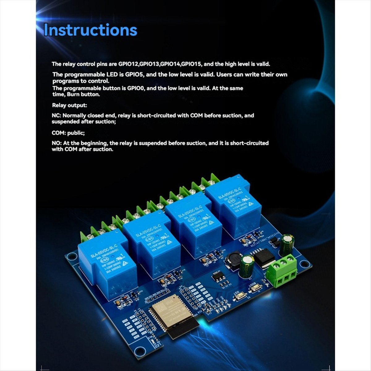 HDL 4 Channel Relay Module 30A - огляд і ціна Relay Module 4 Channel
